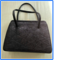 Black Leather vintage handbag and matcing purse
