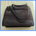 Black Leather vintage handbag and matcing purse