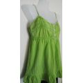 WomensLime Green Cotton Camisole top by Kelso Size 10 natural Boho style