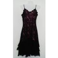 Black and Pink Lace Dress by Space Station Size Medium