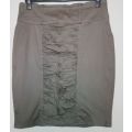 Beige Pencil Skirt with ruffle detail n front Size XL
