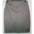 Beige Pencil Skirt with ruffle detail n front Size XL