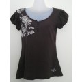 Cute Brown Fitted T shirt Top by Animal Size small