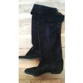 Over the Knee High Black Suede Boots Size 7