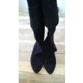 Over the Knee High Black Suede Boots Size 7