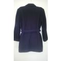 Ladies Navy Blue Wool mix Warm Winter Coat with Belt Size 14