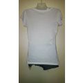 Cute White T shirt with sequin Motif by RT Size large