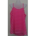 Pink and White striped Vest top by Red Earth Size 34