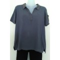 Grey Cotton Polo Shirt  by Old Khaki Size Large Beach style Relaxed wear