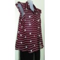 Burgundy Sheer Sleeveless Shirt by RT Size large Career wear,
