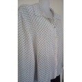 White Polkadot Shirt by Kelso Smart, Office, Career Wear, Size Medium