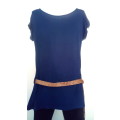Blue Longer  Length Top with Belt Size Small