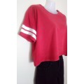 Cute Red  Cropped T shirt by H and M Size Medium