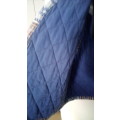 Blue Warm Quilted Waistcoat made in Italy Size Large Boho, Hippy