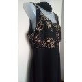 Lovely Black and Gold Evening Dress by Kelso Size 12