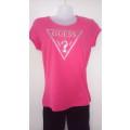 Fitted Pink T Shirt by Guess Size Small