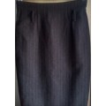 Womens Pencil Skirt , Warm Wool Mix,  Dark Brown Pinstripe by Lime Size small