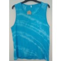 Mens Turquoise Tie Dye Ribbed Vest. Size Large Beach, Surfer, Summer