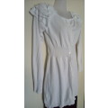 Figure Hugging White Cardigan by New Feeling Size S/M
