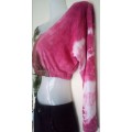 Crop Top, Tie Dye, 3/4 sleeves Handmade by Freedom Size Large. Hippy Festival Vibe.