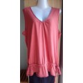 New Look, V Neck Longer Length Top , Rust, Size 18 (Flaw)