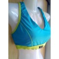 Shock Absorber Sports Bra, Blue and Green, Size 36B