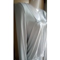 POETRY Long Sleeved Top with Dropped Waist, Pale Grey, Size 8 / 32 (Flaw)