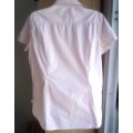 Crisp Cotton, Pink Short Sleeve Fitted Shirt By Jeep Plus Size XXL Smart, Casual