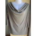 Flattering Top With Cowl Neck in Brown by French Connection Size Small. From Office to Evening Out