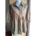 HEMPORIUM, Shirt / Dress, Hemp Green, Size X Small