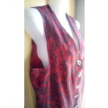 Dramatic Burgundy and Black Waistcoat, by Kelso size 14