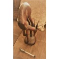 Grazing Deer wooden figurine