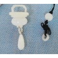 Antique white Jade `comforter` Pendant with beads and ring piece(est:18th to early 20th century)