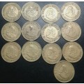 Nice lot of x13 van Riebeeck 1c coins (1961-1964)