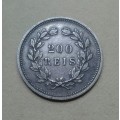 1892 Portugal silver 200 Reis in VF grade