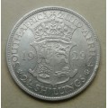 1929 union silver 2 1/2 Shillings in AVF