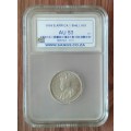 High grade 1934 union silver shilling SANGS graded AU53