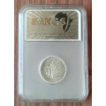 High grade 1934 union silver shilling SANGS graded AU53