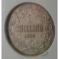 Higher grade 1892 ZAR Kruger silver shilling NGC XF45