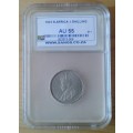High grade 1923 union silver shilling SANGS AU55 (1st issue)