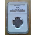 Higher grade 1894 ZAR Kruger silver shilling NGC XF45 (Extremely fine)