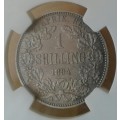 Higher grade 1894 ZAR Kruger silver shilling NGC XF45 (Extremely fine)