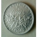 1964 France uncirculated silver 5 Francs