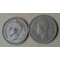 Set of x2 union 1948 silver tickeys