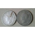 Set of x2 union 1943 silver tickeys