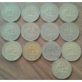 Lot of x13 union pennies in sequence 1934-1946