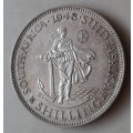 Rare 1948 union silver shilling in great condition (mintage: 4974)