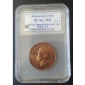 Nice 1952 union proof penny SANGS PF64 RD
