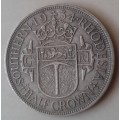 Scarce 1934 Southern Rhodesia silver half crown in AU (High cat value)