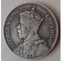Scarce 1934 Southern Rhodesia silver half crown in AU (High cat value)